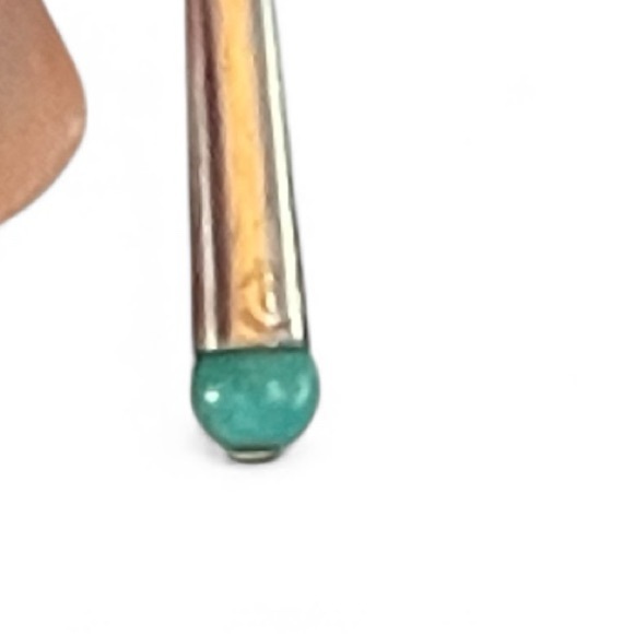 Signed Carolyn Pollack Silver Cone Shaped Drop Earrings w Turquoise and Coral - Picture 6 of 7